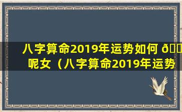 八字算命2019年运势如何 🐝 呢女（八字算命2019年运势如何呢女孩）